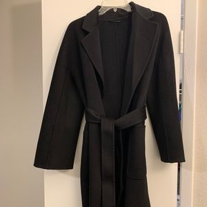 The Curated classic black coat size S, wool cashmere blend